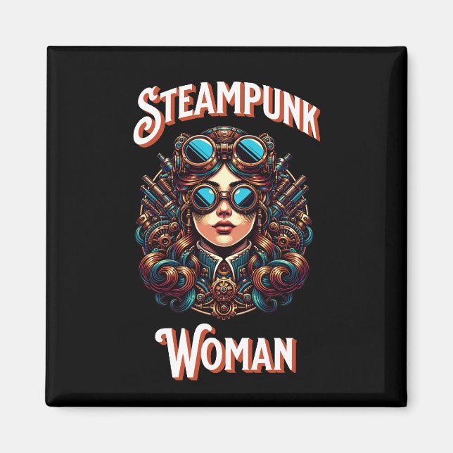 Steampunk Woman Magnet (Vorne)