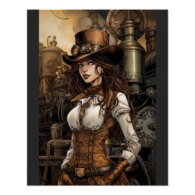 Steampunk Woman Poster (Vorderseite)