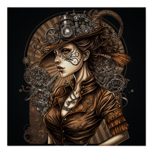 Steampunk Woman Poster