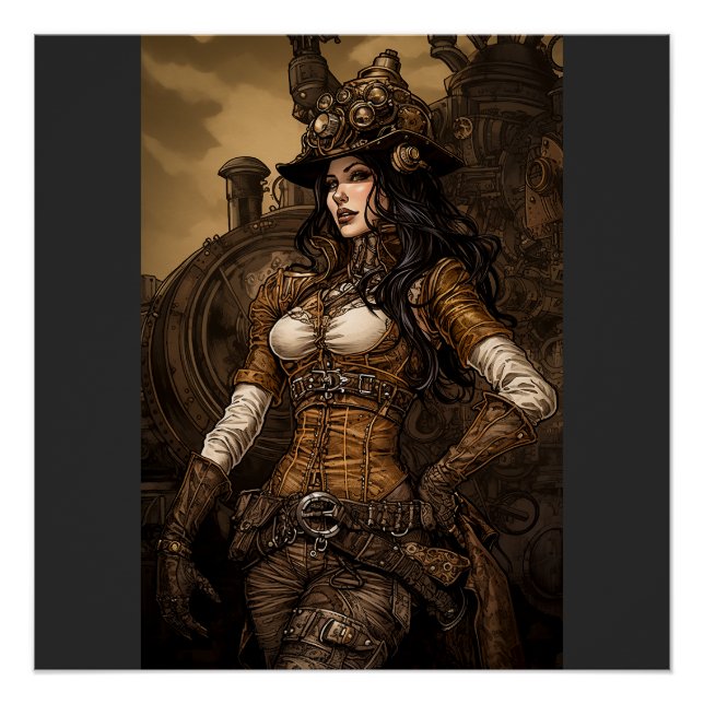 Steampunk Woman Poster (Vorderseite)
