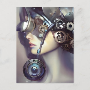 Steampunk Woman Postkarte