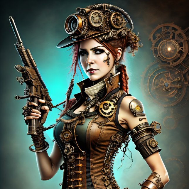 Steampunk woman Ready or not Seidenpapier (Von Creator hochgeladen)
