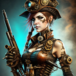 Steampunk woman Ready or not v7.1 Seidenpapier