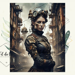 Steampunk Woman Schnitt v4 Seidenpapier