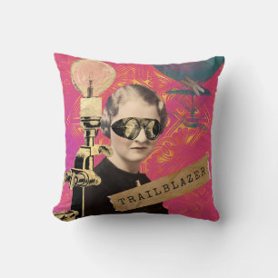 Steampunk Woman Trailblazer Pop Art Kissen