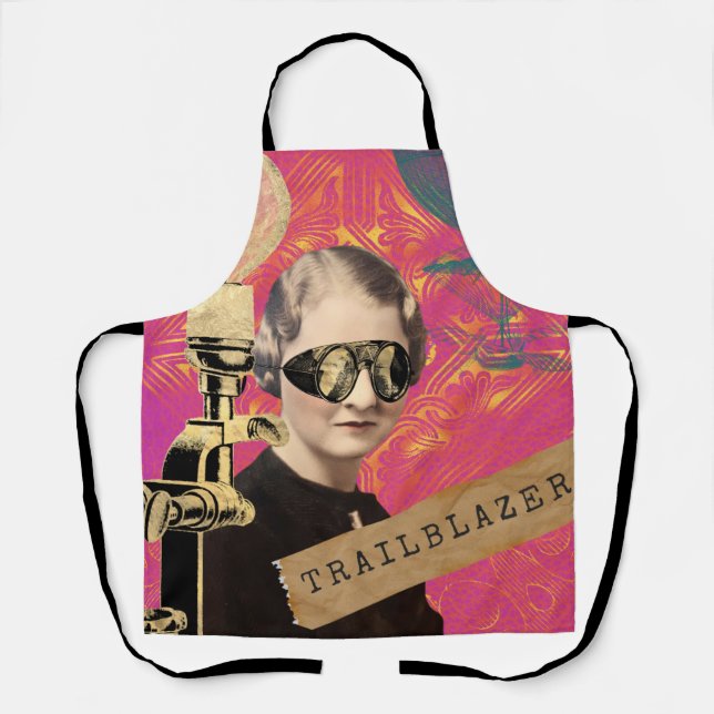 Steampunk Woman Trailblazer Pop Art Schürze (Vorderseite)