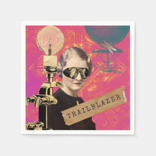Steampunk Woman Trailblazer Pop Art Serviette
