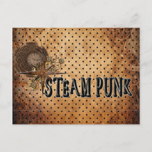 Steampunk Word Collage Postkarte