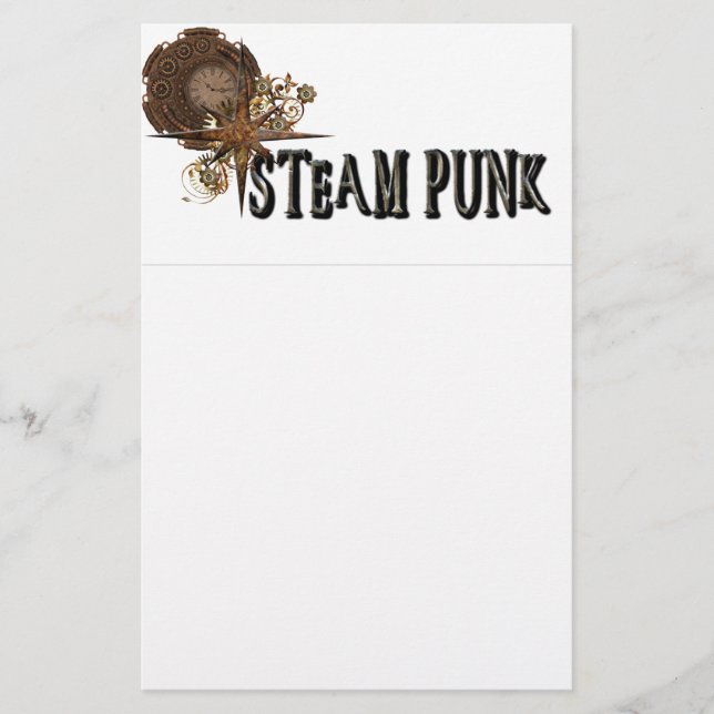 Steampunk-Wortcollage Briefpapier (Vorderseite)