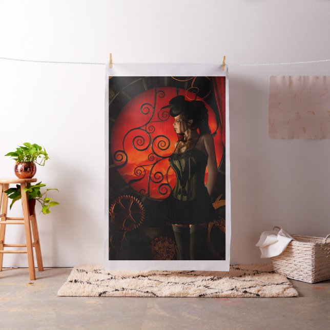 Steampunk, wunderbare steampunk Dame in der Nacht Stoff (Beispiel)