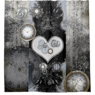 Steampunk, wunderbares Herz Duschvorhang