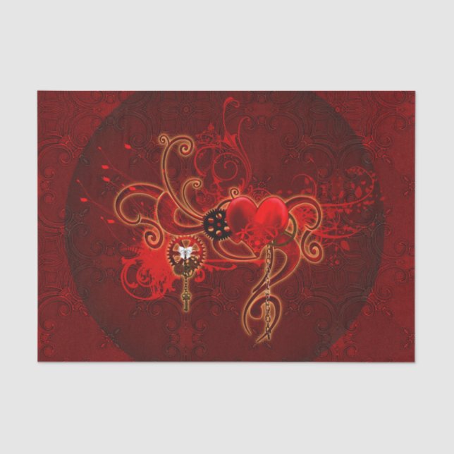 Steampunk, wunderbares Herz Seidenpapier (Vorderseite)