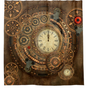 Steampunk, wunderbares Uhrwerk Duschvorhang