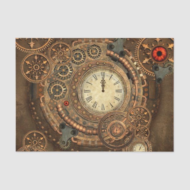 Steampunk, wunderbares Uhrwerk Seidenpapier (Vorderseite)