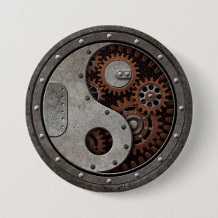 Steampunk Yin Yang Button