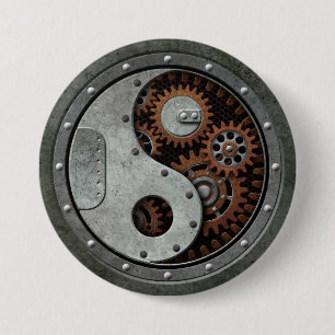 Steampunk Yin Yang Button