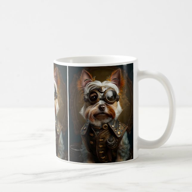 Steampunk Yorkie Coffee Tasse (Rechts)