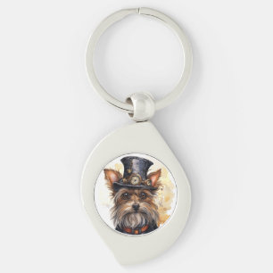 Steampunk Yorkshire Terrier Hund Schlüsselanhänger