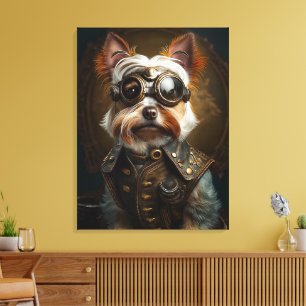 Steampunk-Yorkshire-Terrier-Leinwandkunst Leinwanddruck