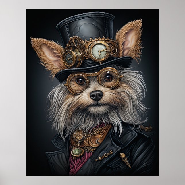 STEAMPUNK YORKSHIRE TERRIER POSTER (Vorne)