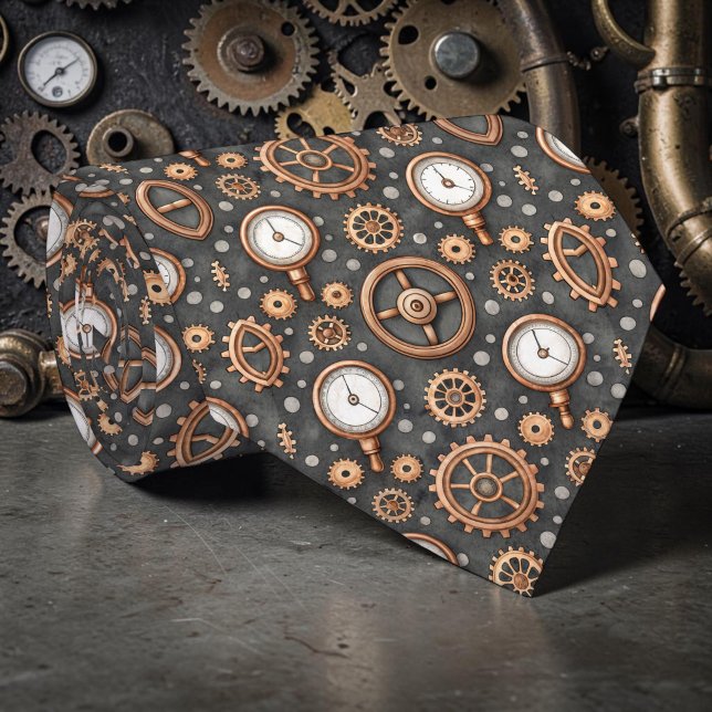 Steampunk Zahnräder Maßgeschneiderte Krawatte (Von Creator hochgeladen)