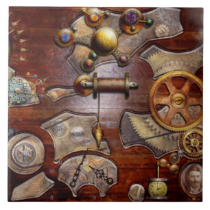Steampunk - Zahnräder - Reverse Engineering Fliese
