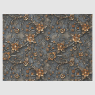 Steampunk-Zahnräder und -Federn Blumen für Decoupa Seidenpapier