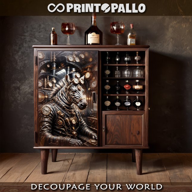 Steampunk Zebra mit viktorianischem Zug Seidenpapier (Von Creator hochgeladen)