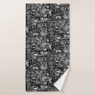 steampunk zeichnen badehandtuch