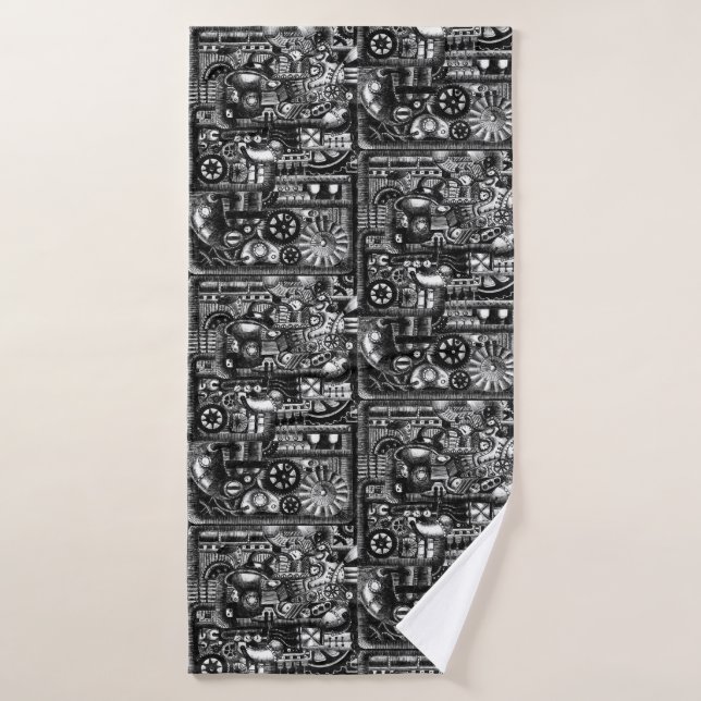 steampunk zeichnen badehandtuch (Badehandtuch)