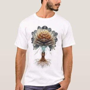 Steampunk-Zeitblüte: Mechanische Natur-Engine T-Shirt