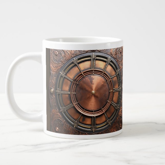Steampunk-Zeitleiste Jumbo-Tasse (Links)