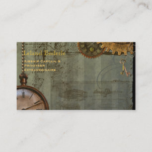 Steampunk-Zeitmaschinen-Geschäftsprofilkarten Visitenkarte