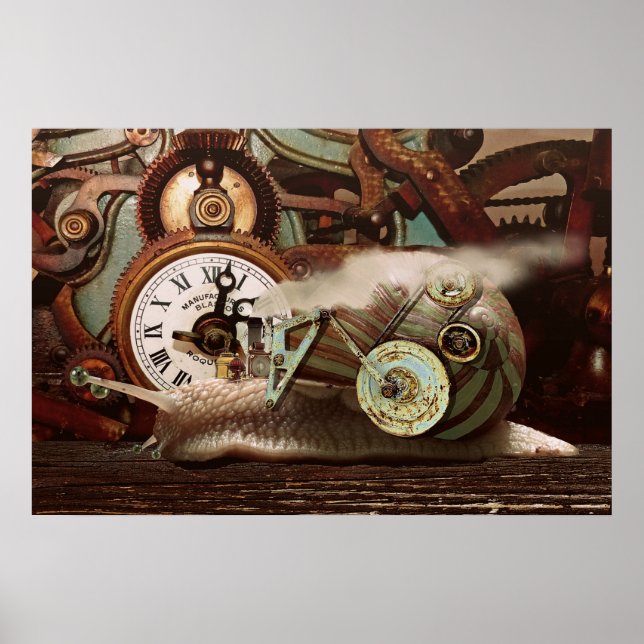Steampunk-Zeitposter Poster (Vorne)