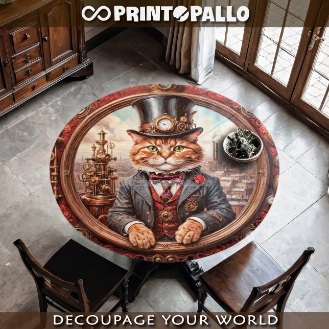 Steampunkadenkatze in einem Rahmen Seidenpapier (Von Creator hochgeladen)