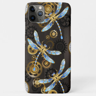 Steampunkdrachenfliegen auf braunem, gestreiften H Case-Mate iPhone Hülle