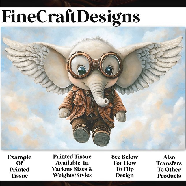 Steampunkelefonie mit Ohrflügel AV6 Decoupage Seidenpapier (Von Creator hochgeladen)