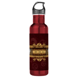 Steampunken, Messing und Markon mit Monogramm Edelstahlflasche