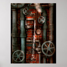 Steampunken - Rohre und Ventile Poster