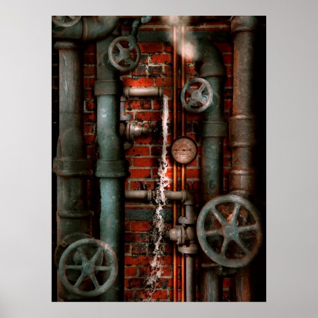 Steampunken - Rohre und Ventile Poster (Vorne)