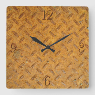 Steampunker Altmetalleffekt Quadratische Wanduhr