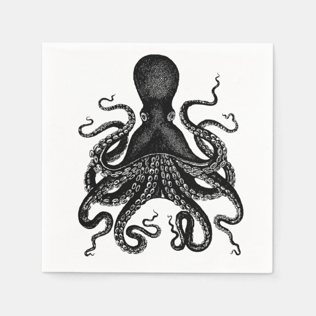 Steampunker Party! Viktorianischer Oktopus kraken  Serviette (Vorderseite)