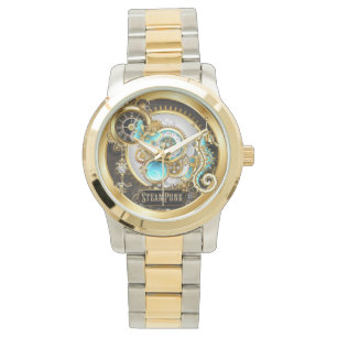 Steampunker und Seepferd Armbanduhr