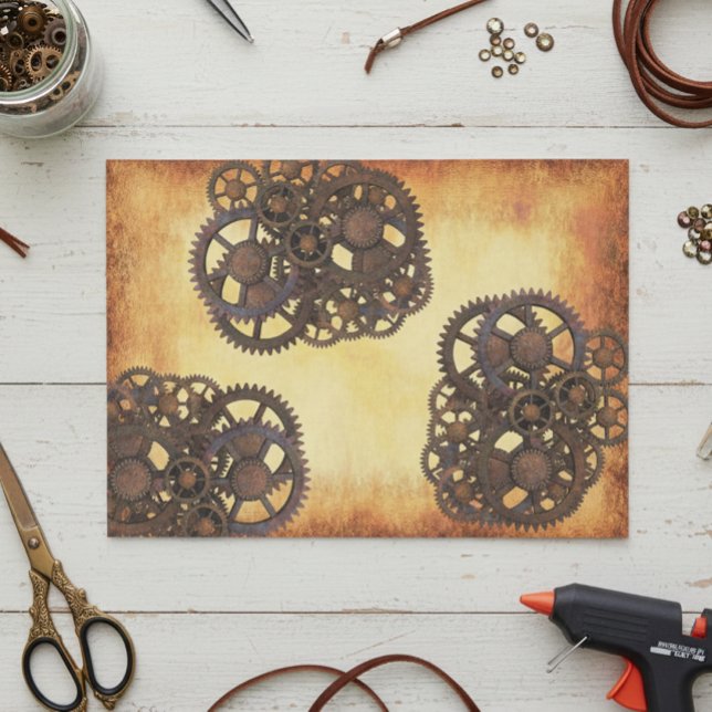 Steampunkgears Industrial Vintag Rustel Seidenpapier (Von Creator hochgeladen)