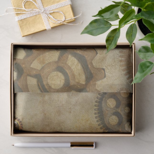 Steampunkgears Vintag erschüttert Seidenpapier (Geschenk)