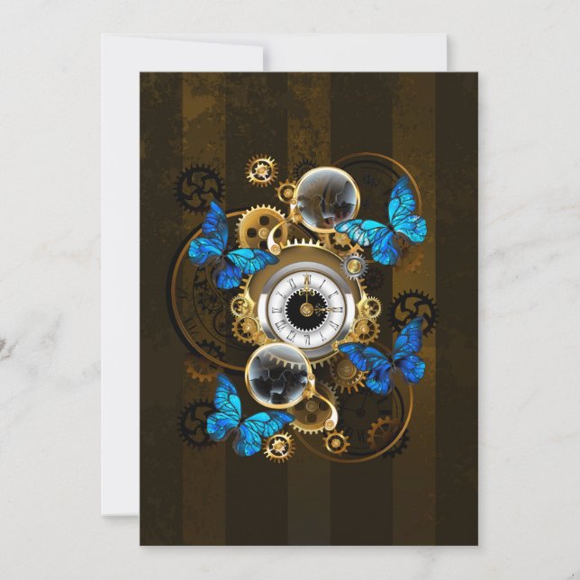 Steampunkgeere und blaue Schmetterlinge (Vorderseite)