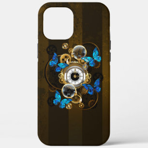 Steampunkgeere und blaue Schmetterlinge Case-Mate iPhone Hülle