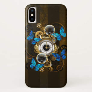 Steampunkgeere und blaue Schmetterlinge Case-Mate iPhone Hülle