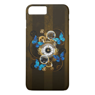 Steampunkgeere und blaue Schmetterlinge Case-Mate iPhone Hülle