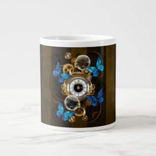 Steampunkgeere und blaue Schmetterlinge Jumbo-Tasse